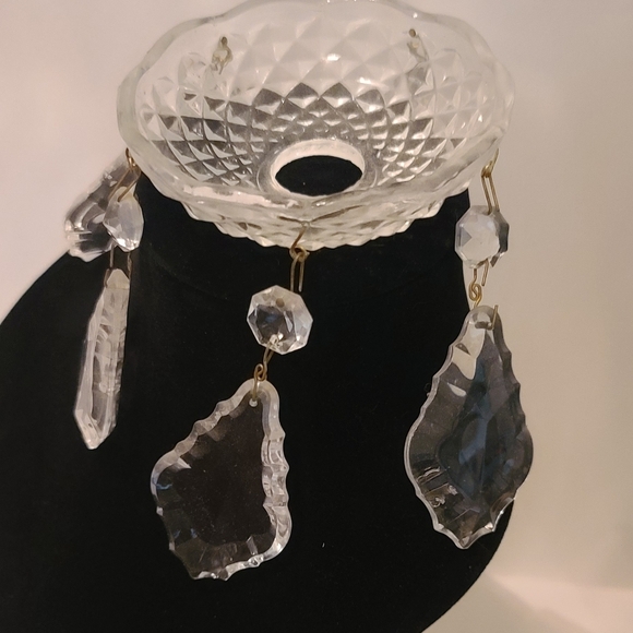 Crystal Chandelier Bobeches 4 units with 5 drop crystals each - Picture 2 of 4